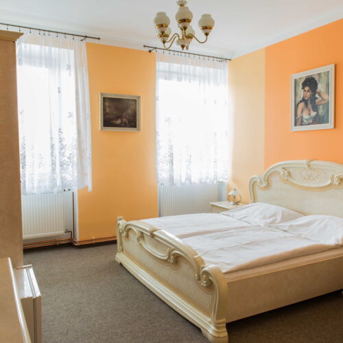 Pokoj se sprchou  s manželskou postelí