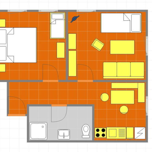 Apartman se sprchou s vlastní kuchyňkou pro 5 os.