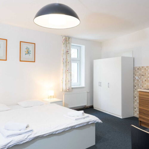 Apartman se sprchou s vlastní kuchyňkou s manželskou postelí s 1 ložnicí (s možností přistýlky)