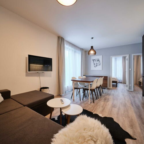 Camera cvadrupla cu duș cu bucătărie proprie (se poate solicita pat suplimentar)