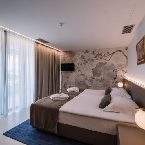 Apartament 2-osobowy z balkonem z widokiem na morze z 1 pomieszczeniem sypialnianym