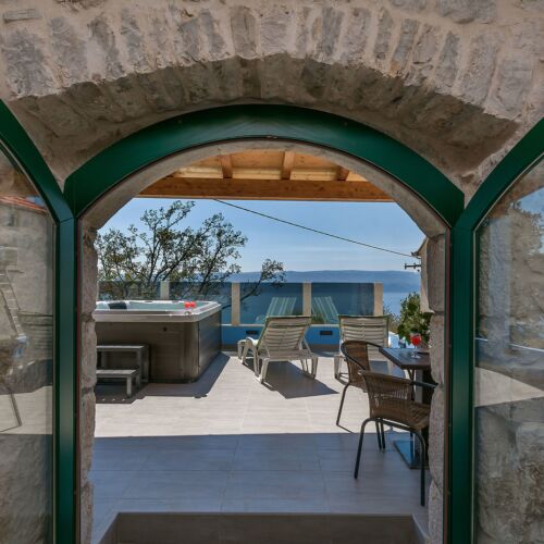 Ferienhaus mit Klimaanlage und Aussicht auf das Meer