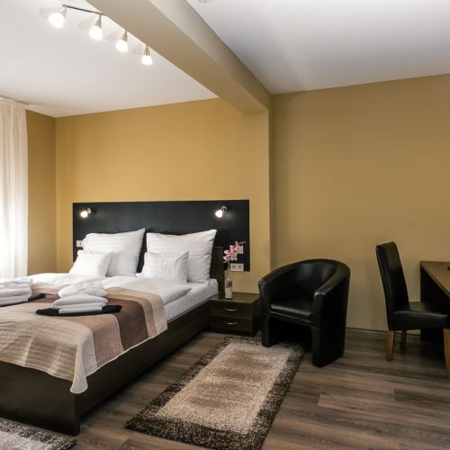 Camera dubla confort cu duș (se poate solicita pat suplimentar)