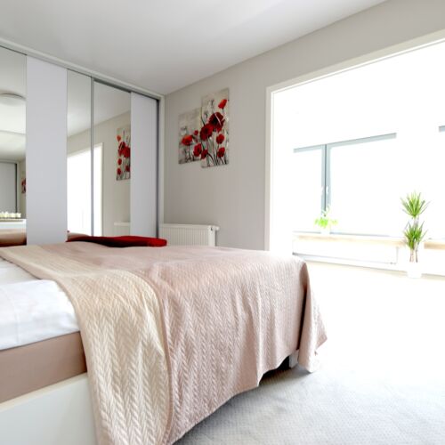 Apartament 6-osobowy na parterze z widokiem na góry z 2 pomieszczeniami sypialnianymi