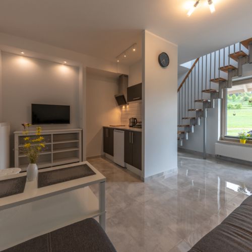 Apartament 4-osobowy z widokiem na góry z widokiem na jezioro z 1 pomieszczeniem sypialnianym