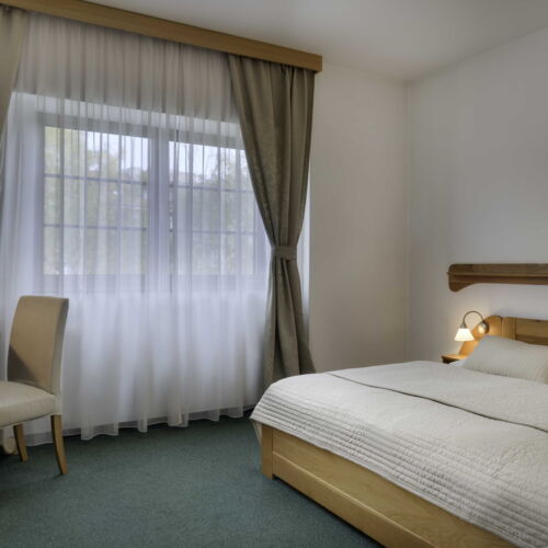 Pokoj se sprchou  s manželskou postelí