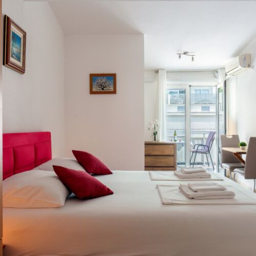 Apartament 2-osobowy z klimatyzacją z balkonem z 1 pomieszczeniem sypialnianym AS-16517-b