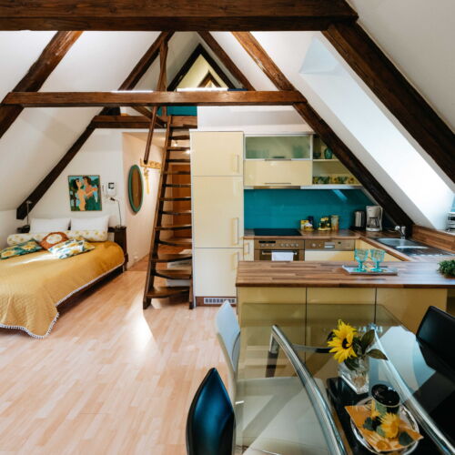 Apartman se sprchou s vlastní kuchyňkou pro 4 os. s 1 ložnicí (s možností přistýlky)