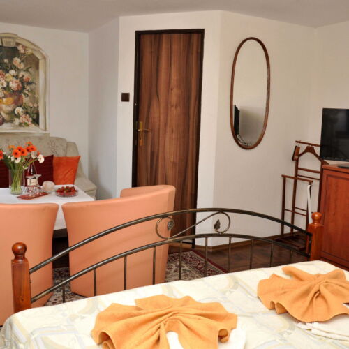 Pokoj se sprchou  s manželskou postelí (s možností přistýlky)