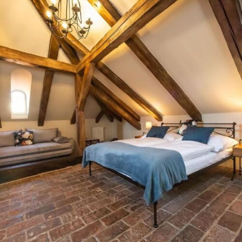 Camera dubla cu duș cu bucătărie proprie (se poate solicita pat suplimentar)