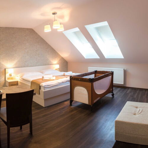 Deluxe Pokoj s manželskou postelí v podkroví (s možností přistýlky)