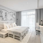 218 - dvoulůžkový pokoj typu Imperial Design Deluxe s manželskou postelí, vířivou vanou a balkónem - Graphic - Ateliér Kunc