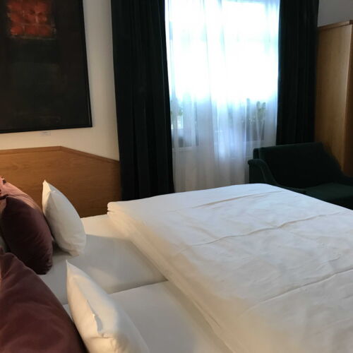 Camera twin cu duș cu terasă (se poate solicita pat suplimentar)