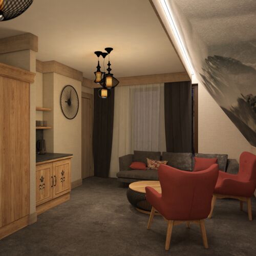 Apartament 4-osobowy na piętrze Family z 2 pomieszczeniami sypialnianymi (możliwa dostawka)