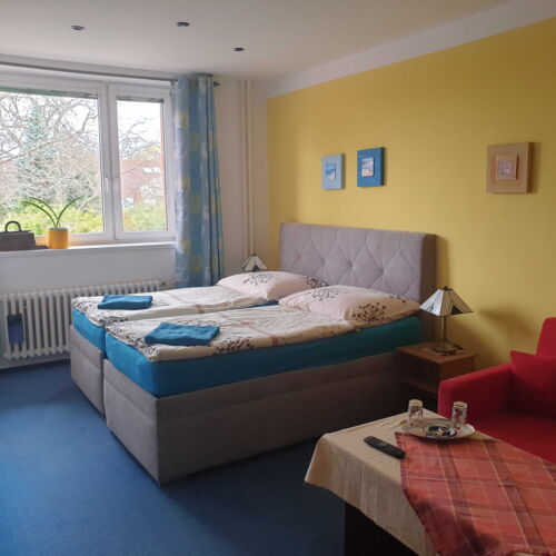 Pokoj se sprchou  s manželskou postelí