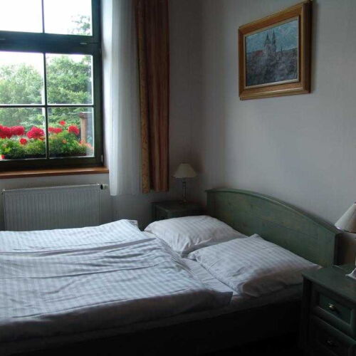 Pokoj se sprchou  s manželskou postelí