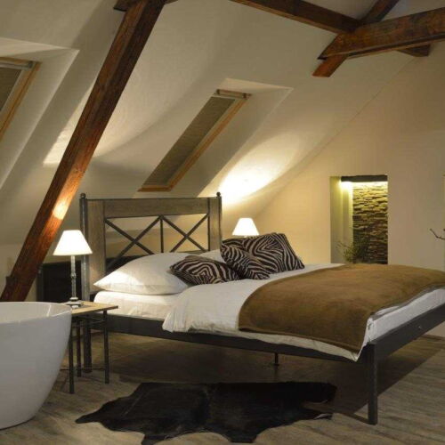 Camera twin exclusive la mansardă