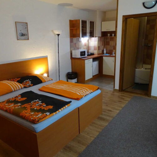 Apartman se sprchou s vlastní kuchyňkou pro 3 os. s 1 ložnicí