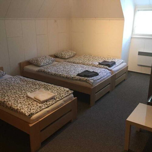 Pokoj se sprchou se společnou kuchyňkou pro 3 os. (s možností přistýlky)