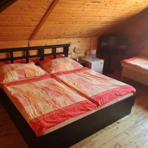 Camera cvadrupla la mansardă cu duș