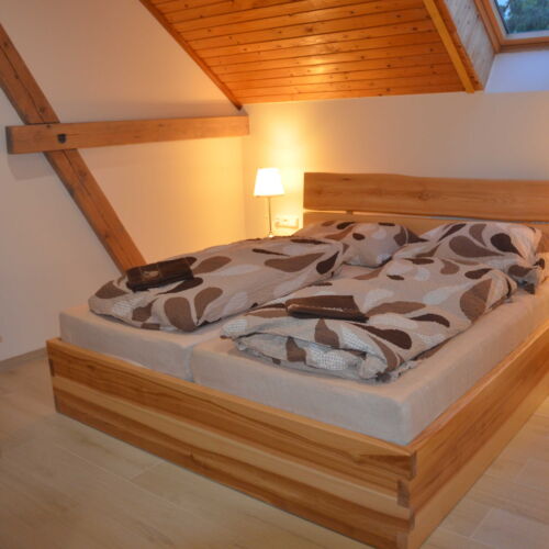 Pokoj se sprchou s manželskou postelí v podkroví (s možností přistýlky)