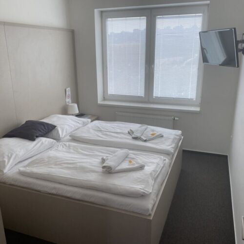 Pokoj se sprchou  s manželskou postelí