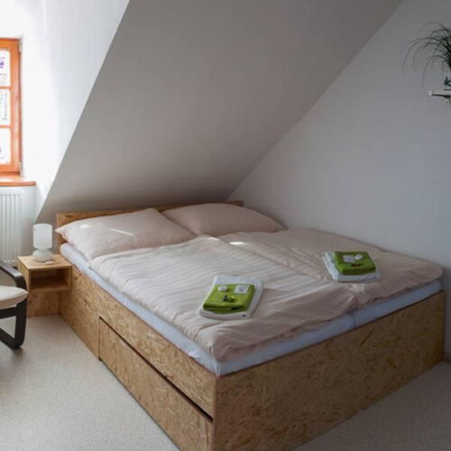 Pokoj se sprchou  s manželskou postelí