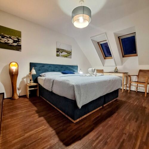 Camera tripla cu duș cu chicinetă comună