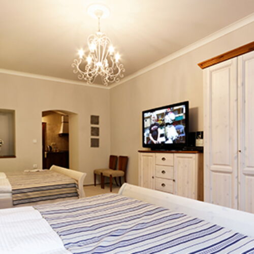 Camera cvadrupla cu duș cu chicinetă proprie