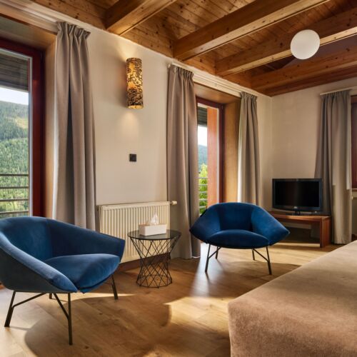 Camera cu balcon cu duș pentru 5 pers. (se poate solicita pat suplimentar)