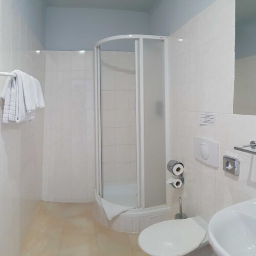 Zuhanyzós franciaágyas szoba