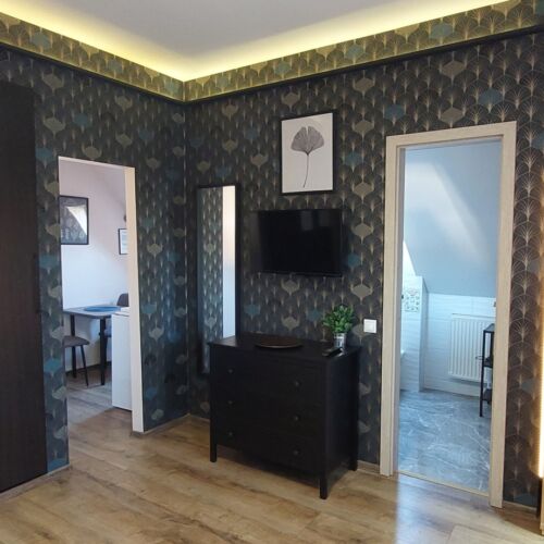 Apartament 2-osobowy z balkonem z własną kuchnią z 1 pomieszczeniem sypialnianym