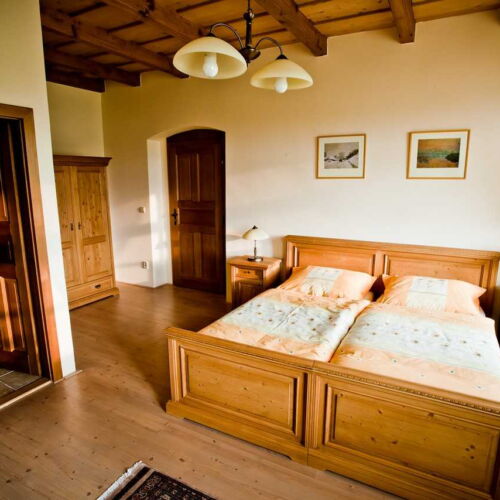 Pokoj se sprchou  s manželskou postelí