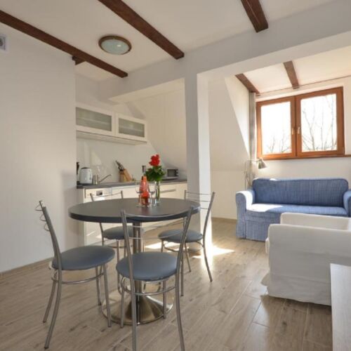 Apartament 4-osobowy na piętrze z aneksem kuchennym z 1 pomieszczeniem sypialnianym (możliwa dostawka)