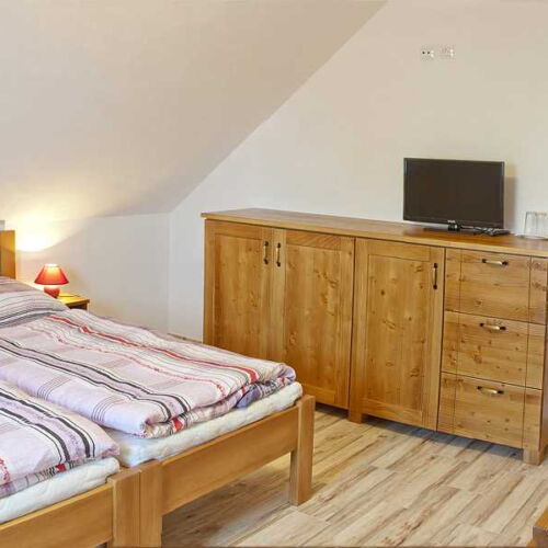 Camera tripla cu duș cu chicinetă comună