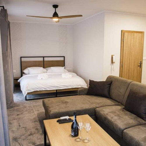 Apartmán so sprchou  s manželskou posteľou s 1 spálňou (s možnosťou prístelky)