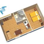 Apartament 4-osobowy na piętrze z tarasem z 2 pomieszczeniami sypialnianymi