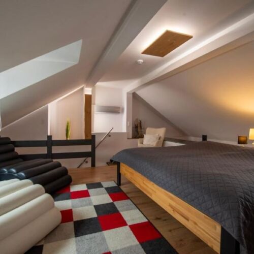 Apartament cu aer condiționat cu cadă cu 1 camera pentru 2 pers. (se poate solicita pat suplimentar)