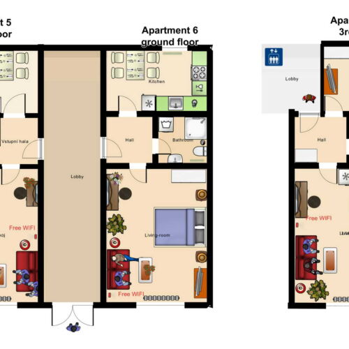 Apartman se sprchou s vlastní kuchyňkou pro 2 os. (s možností přistýlky)