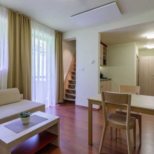 Mezonet Pokoj s vlastní kuchyňkou s manželskou postelí (s možností přistýlky)