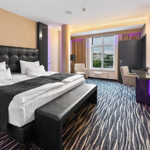 Deluxe Pokoj s manželskou postelí s výhledem na řeku (s možností přistýlky)