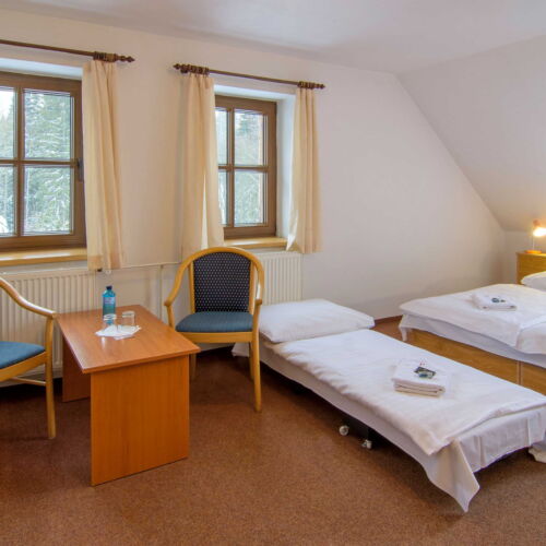 Pokoj se sprchou  s manželskou postelí