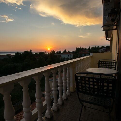 Apartament cu aer condiționat cu vedere spre mare cu 4 camere pentru 8 pers.