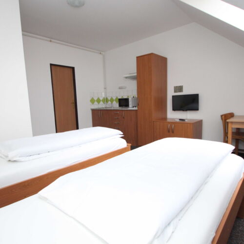 Pokój 4-osobowy z prysznicem z aneksem kuchennym (możliwa dostawka)