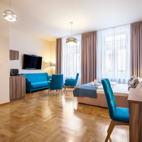 Apartament 4-osobowy na piętrze z widokiem na miasto z 1 pomieszczeniem sypialnianym