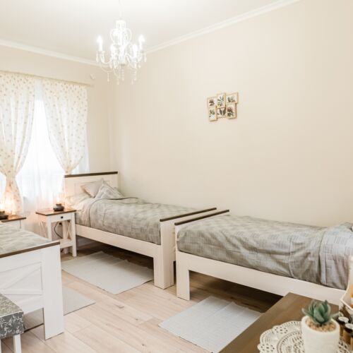 Camera tripla cu vedere spre curte