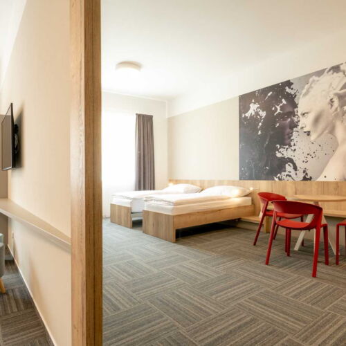 Apartman s vlastní kuchyňkou s klimatizací s manželskou postelí s 1 ložnicí