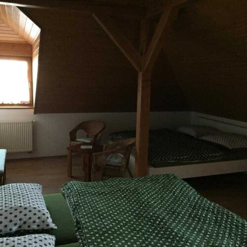 Pokoj se sprchou s privátní koupelnou mimo apartmán pro 4 os. (s možností přistýlky)