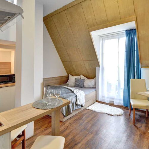 Apartman se sprchou s vlastní kuchyňkou s manželskou postelí s 1 ložnicí