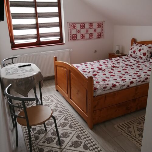 Camera dubla la mansardă cu vedere spre grădină